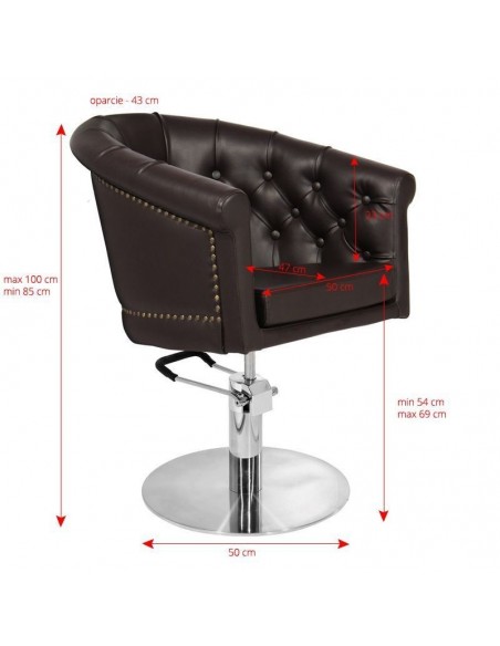 GABBIANO HAIRDRESSING CHAIR LONDON BROWN