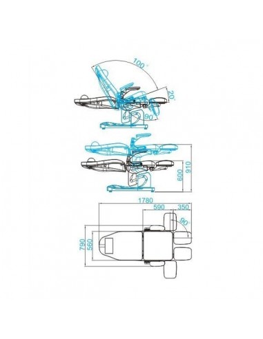 ELECTRIC PODOLOGICAL CHAIR. AZZURRO 709A 3 MOTOR WHITE