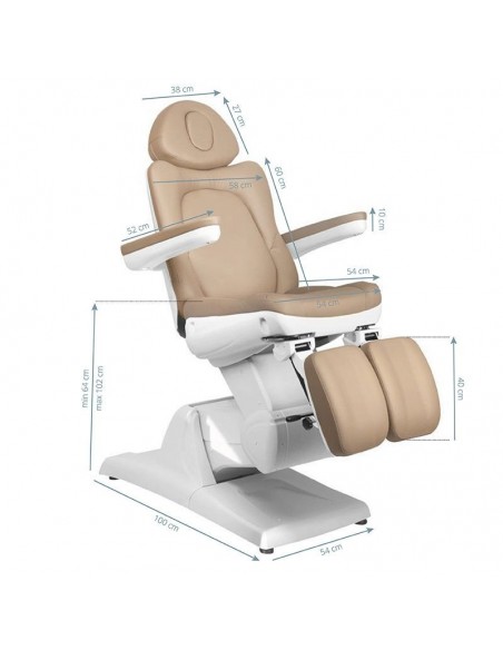 COSMETIC ELECTRIC CHAIR. AZZURRO 870S PEDI 3 MOTOR CAPPUCCINO