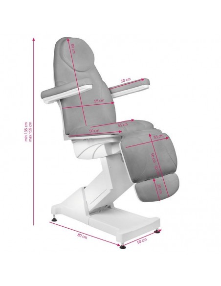 COSMETIC ELECTRIC CHAIR. BASIC 158 3 MOT. GRAY