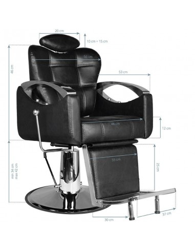 HAIR SYSTEM BARBER CHAIR SM107 BLACK