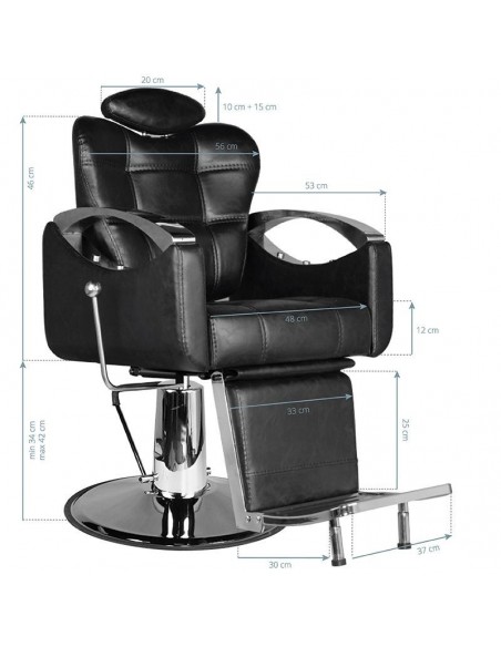 HAIR SYSTEM BARBER CHAIR SM107 BLACK