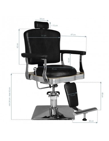 HAIR SYSTEM BARBER CHAIR SM182 BLACK