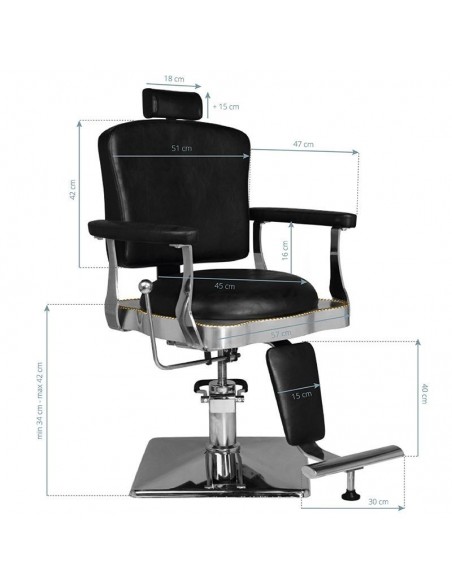 HAIR SYSTEM BARBER CHAIR SM182 BLACK