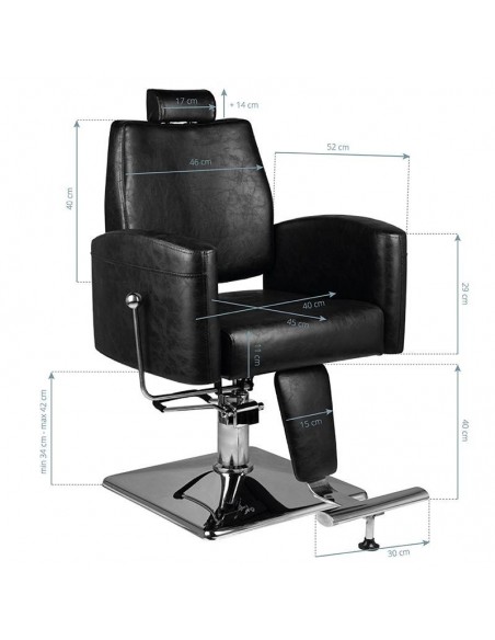HAIR SYSTEM BARBER CHAIR SM184 BLACK