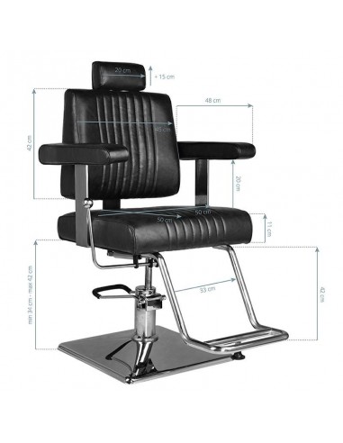 HAIR SYSTEM BARBER CHAIR SM185 BLACK
