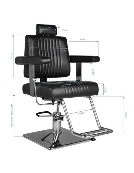 HAIR SYSTEM BARBER CHAIR SM185 BLACK