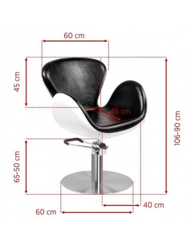 GABBIANO HAIRDRESSING CHAIR AMSTERDAM BLACK AND WHITE