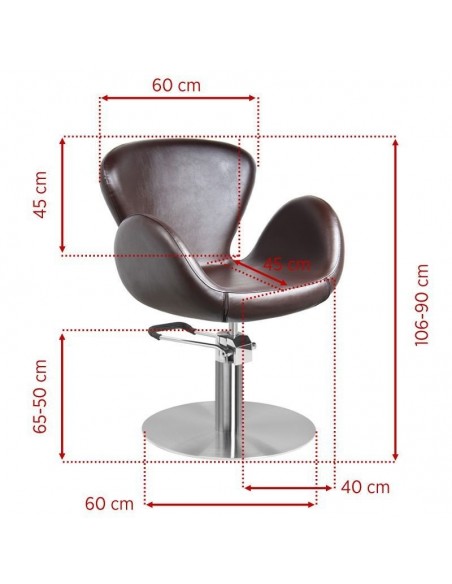 GABBIANO HAIRDRESSING CHAIR AMSTERDAM BROWN