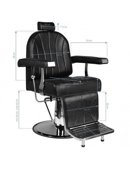 HAIR SYSTEM BARBER CHAIR SM138 BLACK