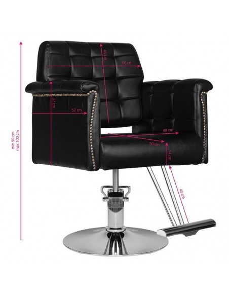 HAIR SYSTEM HAIRDRESSING CHAIR HS48 BLACK