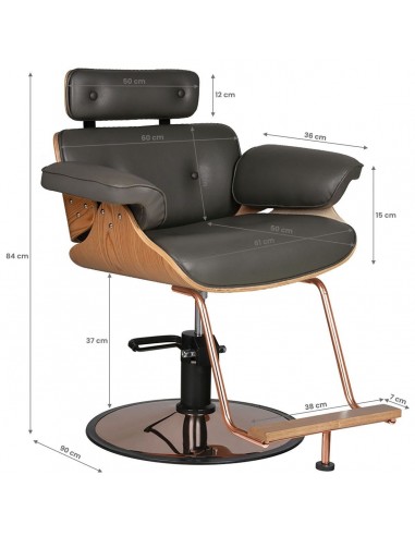 GABBIANO HAIRDRESSING CHAIR FLORENCE GRAY