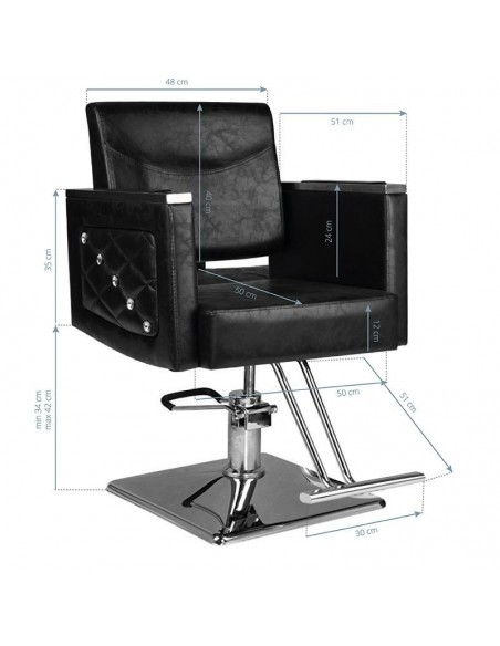 HAIR SYSTEM HAIRDRESSING CHAIR SM363 BLACK