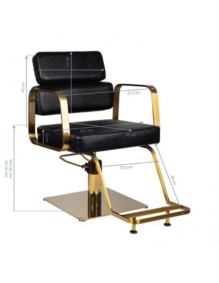GABBIANO HAIRDRESSING CHAIR PORTO GOLD BLACK