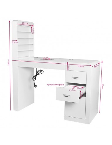 Cosmetic desk 310 white left
