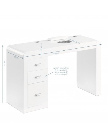 Cosmetic desk 312 white right