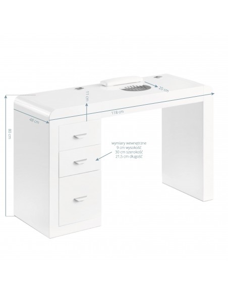 Cosmetic desk 312 white right