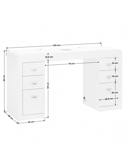 Cosmetic desk 314 white