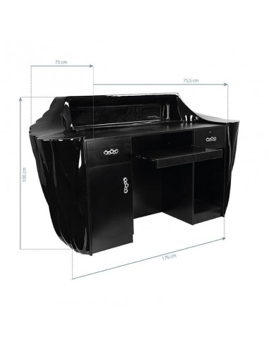 Gabbiano reception desk Opal black
