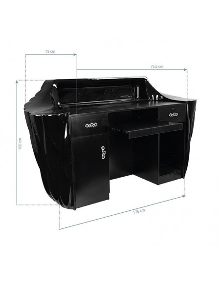 Gabbiano reception desk Opal black