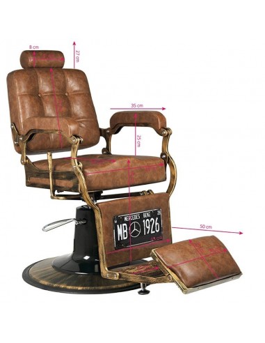 GABBIANO BARBER CHAIR BOSS OLD LEATHER BROWN