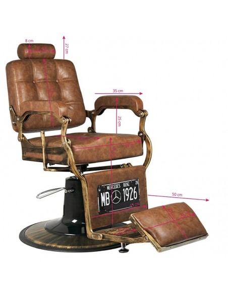 GABBIANO BARBER CHAIR BOSS OLD LEATHER BROWN