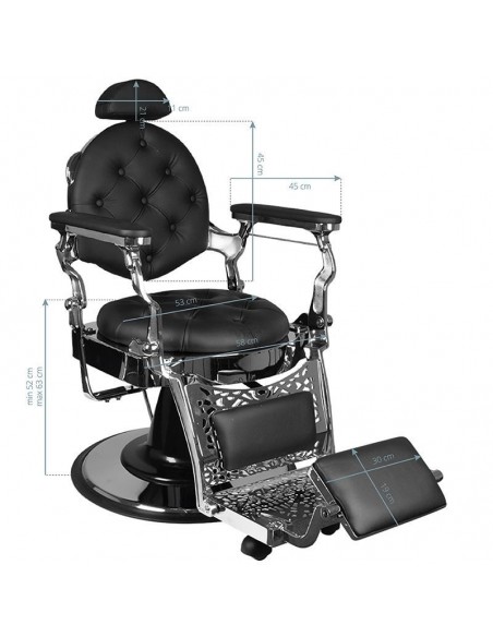GABBIANO BARBER CHAIR GIULIO SILVER BLACK