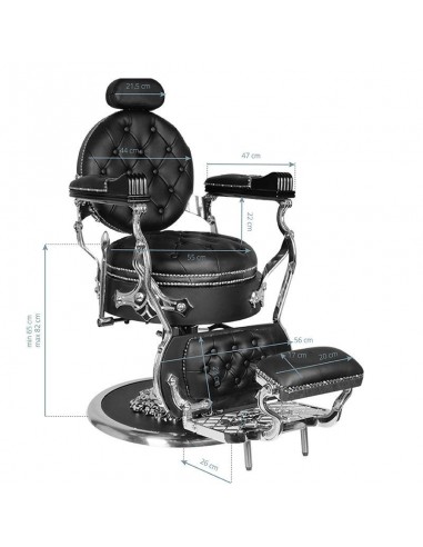 GABBIANO BARBER CHAIR CESARE SILVER