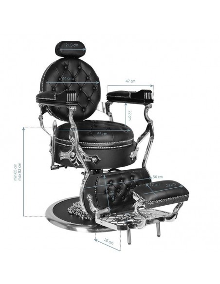 GABBIANO BARBER CHAIR CESARE SILVER