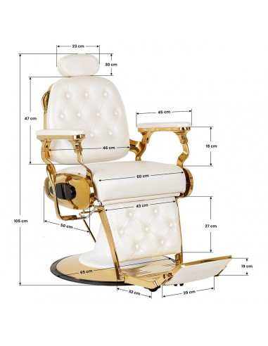 GABBIANO BARBER CHAIR FRANCESCO GOLD WHITE