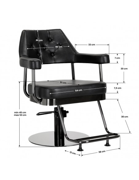 GABBIANO HAIRDRESSING CHAIR GRANADA BLACK