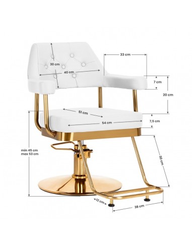 GABBIANO HAIRDRESSING CHAIR GRANADA GOLD WHITE