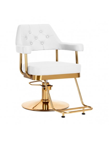 GABBIANO HAIRDRESSING CHAIR GRANADA GOLD WHITE