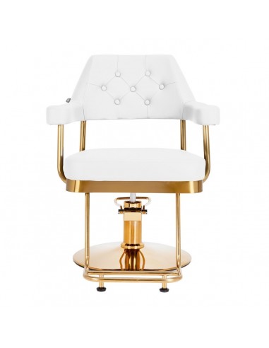 GABBIANO HAIRDRESSING CHAIR GRANADA GOLD WHITE