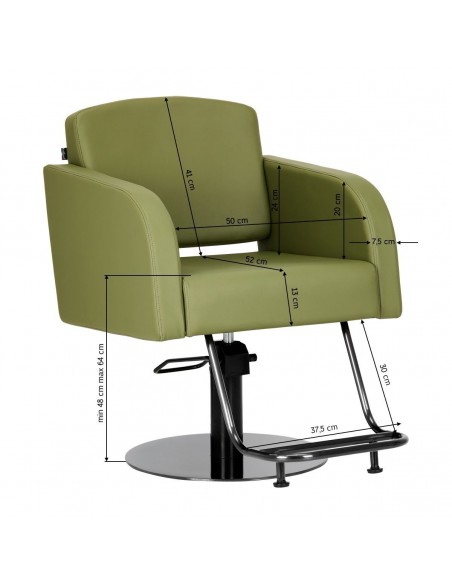 GABBIANO HAIRDRESSING CHAIR TURIN, BLACK AND GREEN