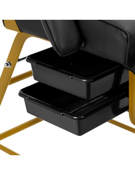 COSMETIC CHAIR WITH GOLD AND BLACK VOUVETTES 557G
