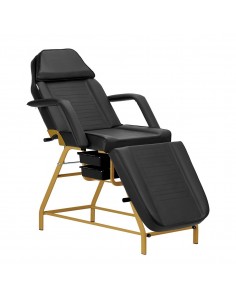 COSMETIC CHAIR WITH GOLD AND BLACK VOUVETTES 557G