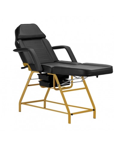 COSMETIC CHAIR WITH GOLD AND BLACK VOUVETTES 557G