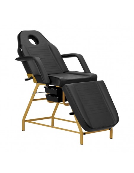 COSMETIC CHAIR WITH GOLD AND BLACK VOUVETTES 557G