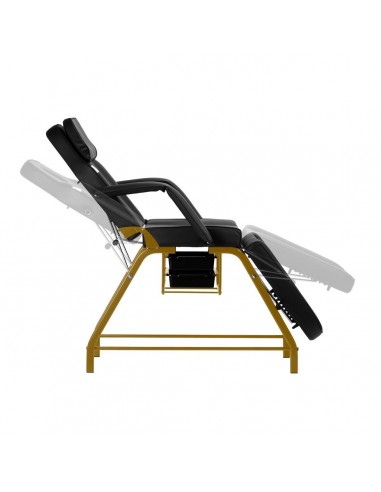 COSMETIC CHAIR WITH GOLD AND BLACK VOUVETTES 557G