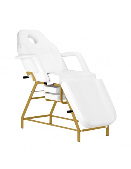 557G COSMETIC CHAIR WITH GOLD AND WHITE COUVETTES