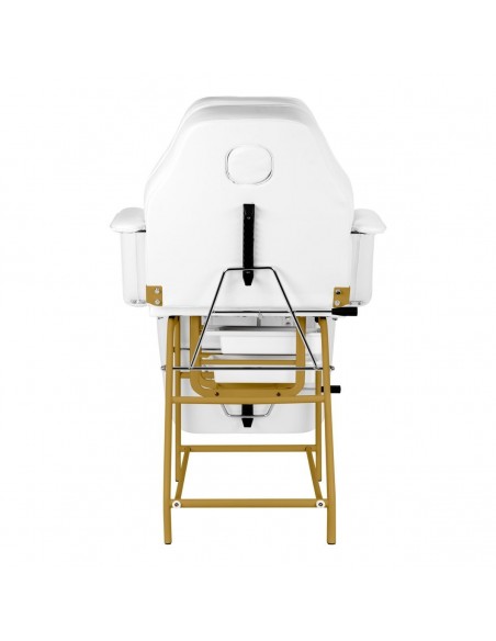 557G COSMETIC CHAIR WITH GOLD AND WHITE COUVETTES