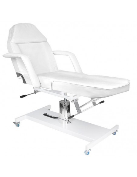 HYDRAULIC COSMETIC BEDS BASIC 210 WHITE ON WHEELS