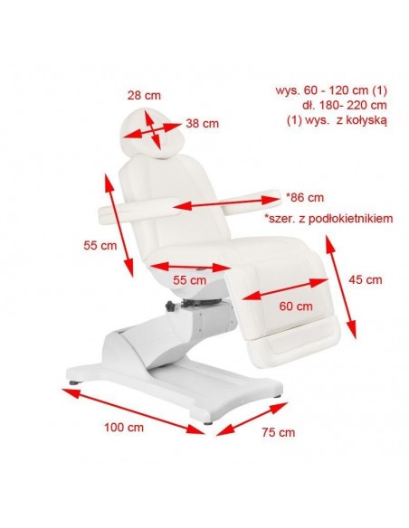ELECTRIC BEAUTY CHAIR AZZURRO 869A ROTARY 4 MOTORS WHITE