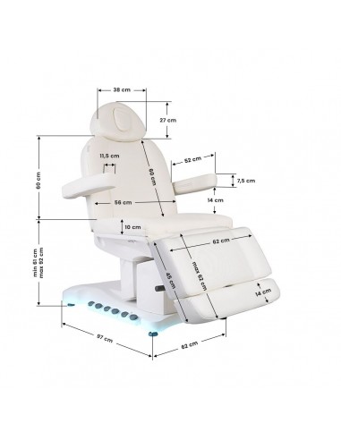 ELECTRIC BEAUTY BED AZZURRO 708B 4 ENGINES HEATED