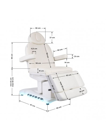 ELECTRIC BEAUTY BED AZZURRO 708B 4 ENGINES HEATED