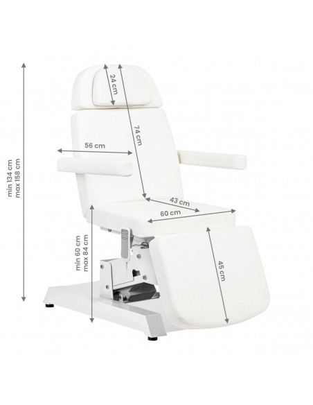 EXPERT W-12D COSMETIC BED, 2 MOTORS WHITE