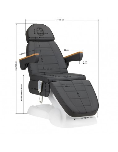 SILLON LUX 273B ELECTRIC COSMETIC BED 3 MOTORS GRAY