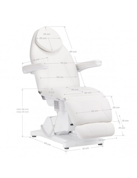 ELECTRIC BEAUTY BED SILLON BASIC 3 MOTORS WHITE