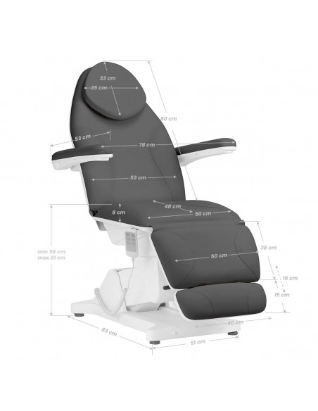 ELECTRIC BEAUTY BED SILLON BASIC 3 MOTORS GRAY